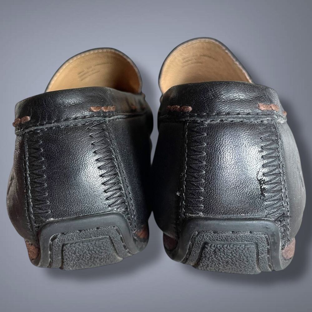 Men's Black Leather Slip-On Loafers - Picture 9 of 13